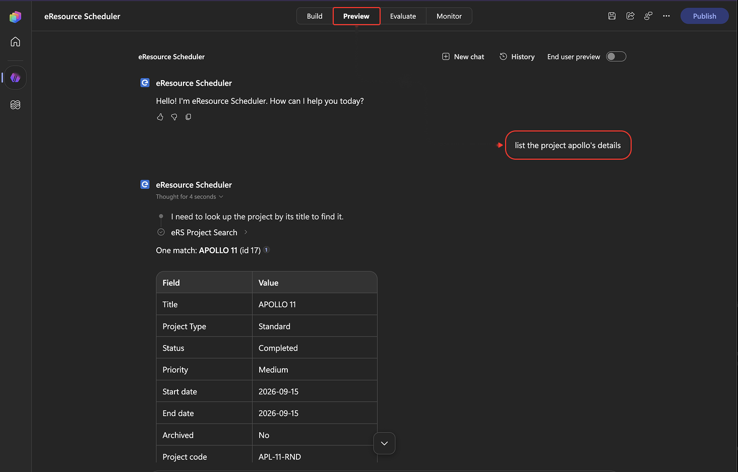 Agent preview answering with eRS data